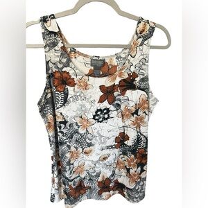 Additions by Chico’s Sleeveless Floral Tank Size 2 EUC